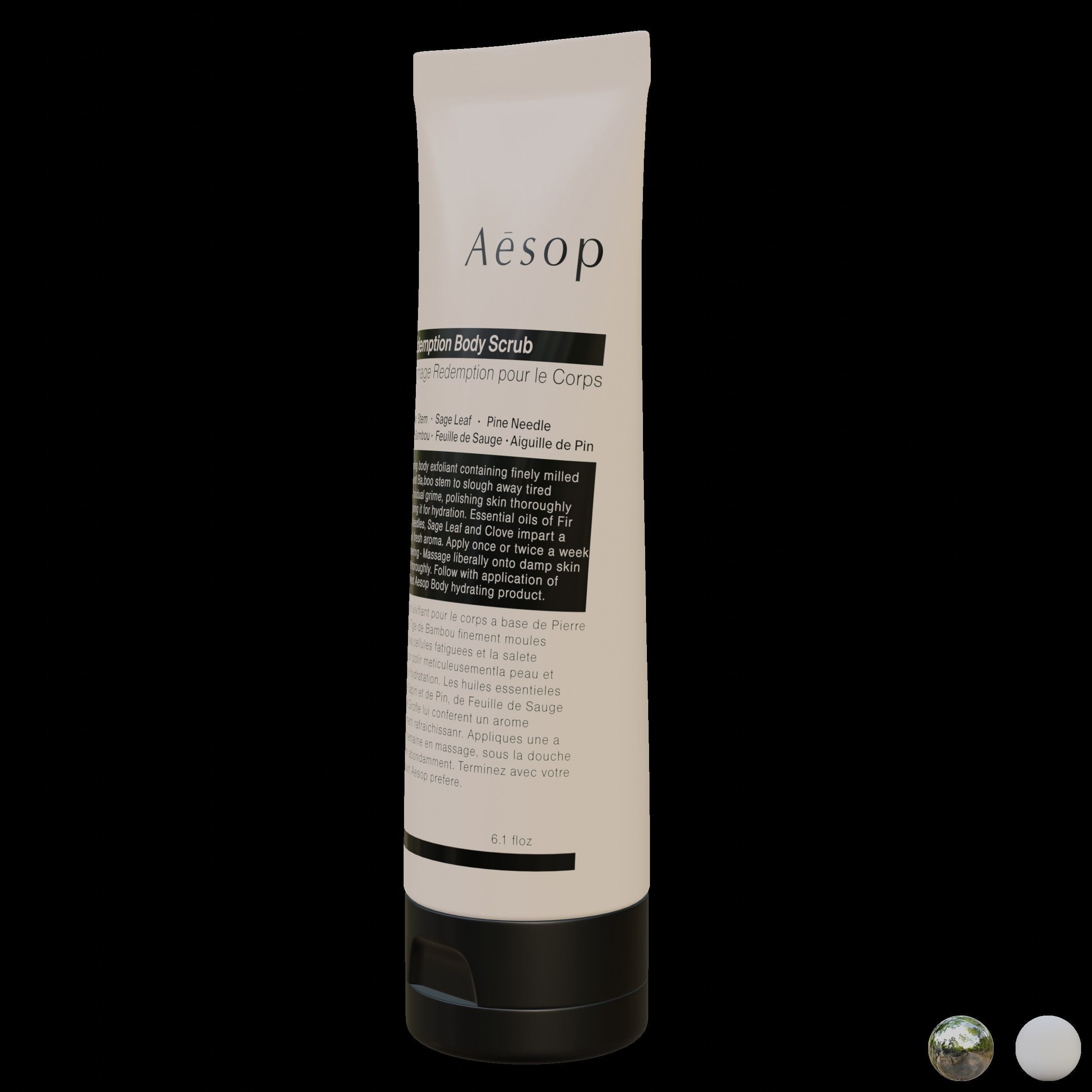Aesop Body Redemption Body Scrub 180ml Large Low-poly 3D model_5