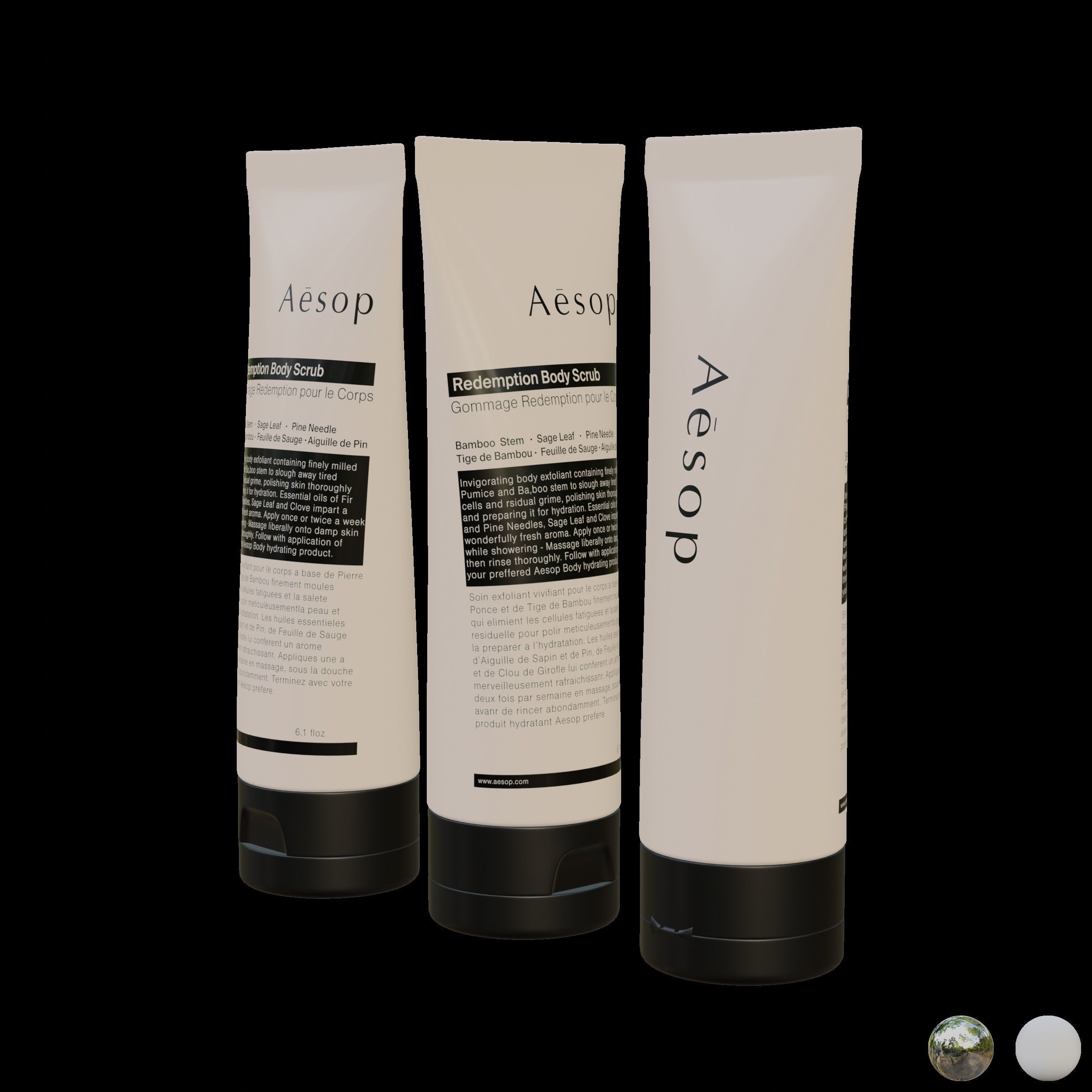 Aesop Body Redemption Body Scrub 180ml Large Low-poly 3D model_4