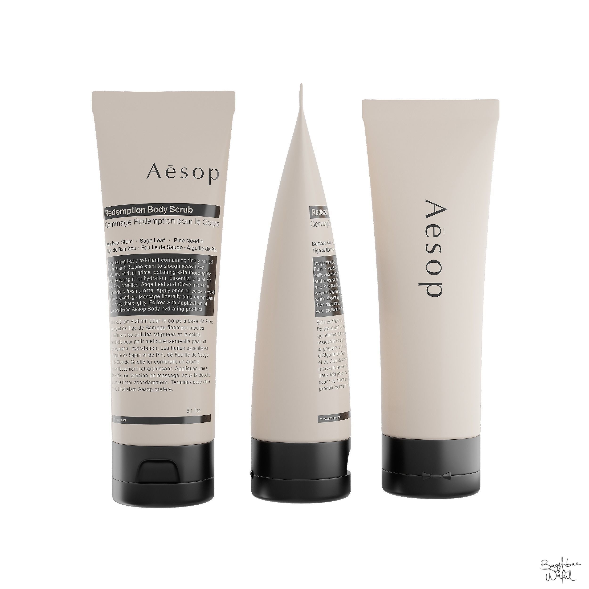 Aesop Body Redemption Body Scrub 180ml Large Low-poly 3D model_1