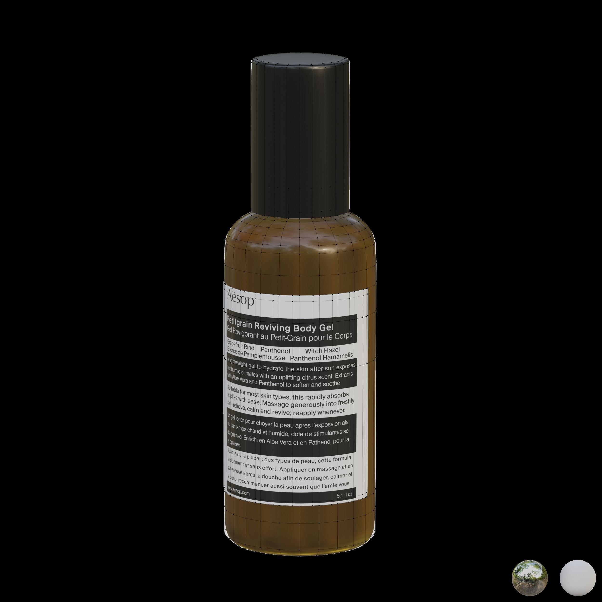 Aesop Body Petitgrain Reviving Body Gel 150 ml Large Low-poly 3D model_5