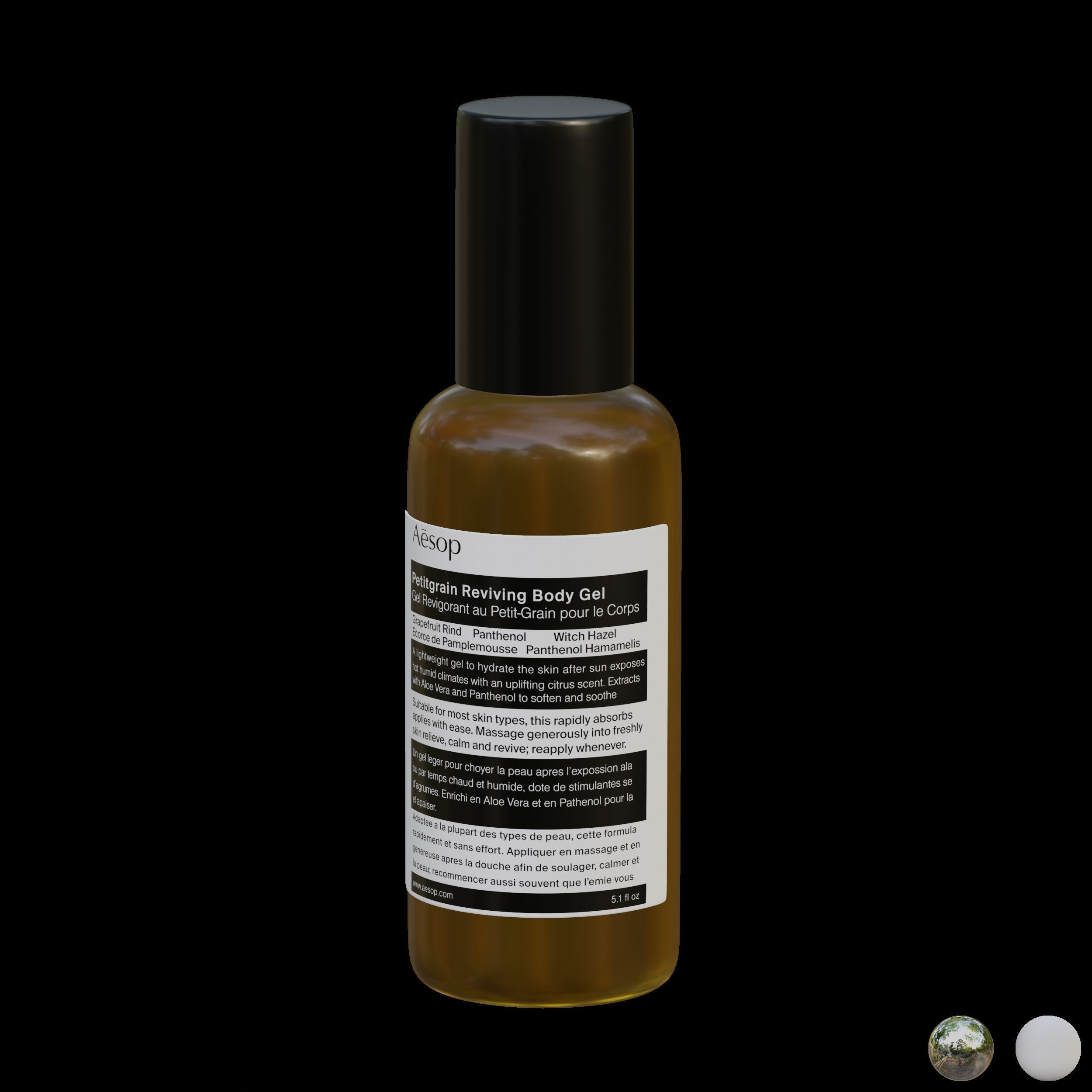 Aesop Body Petitgrain Reviving Body Gel 150 ml Large Low-poly 3D model_4