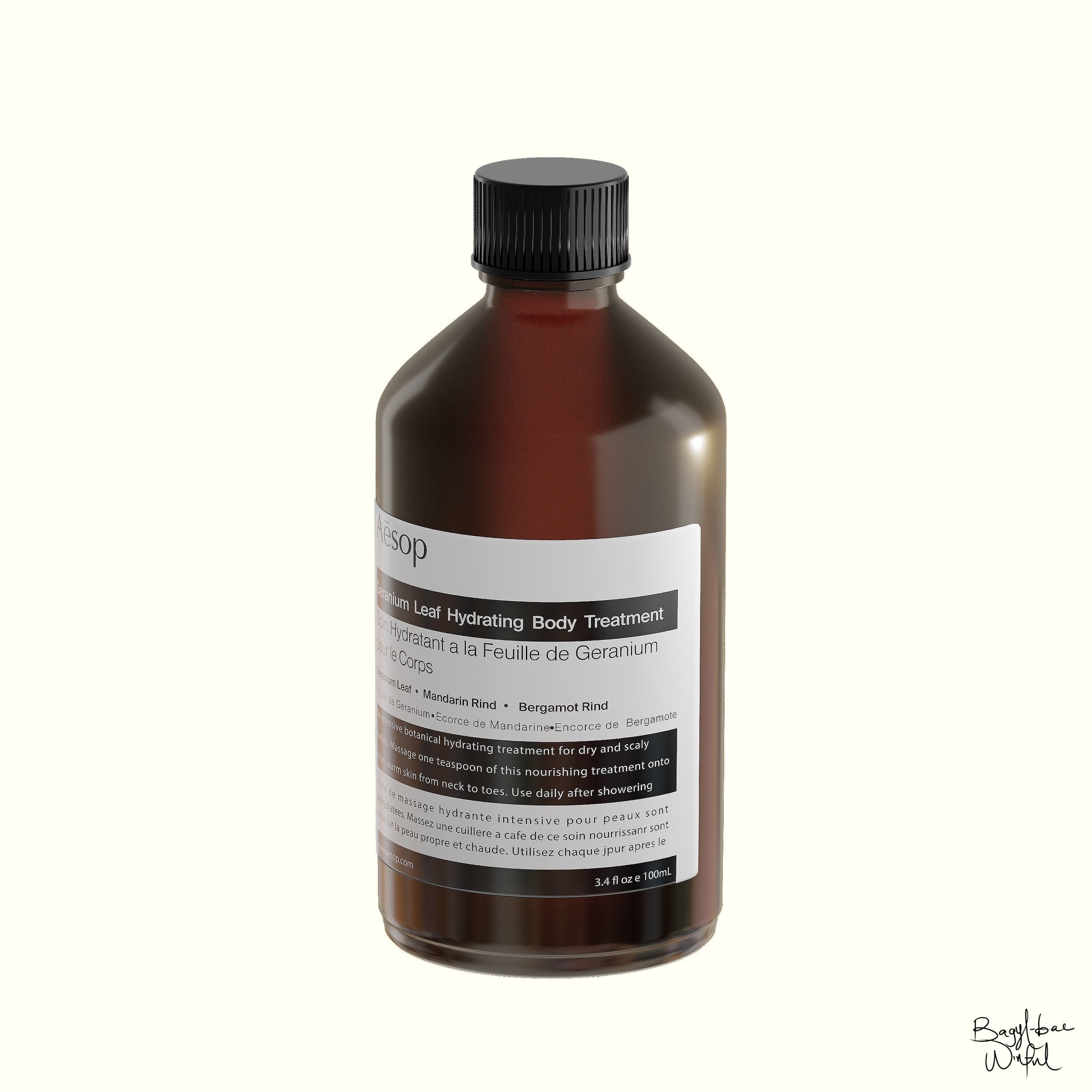 Aesop Body Geranium Leaf Hydrateing Body Treatment 100ml Large Low-poly 3D model_1