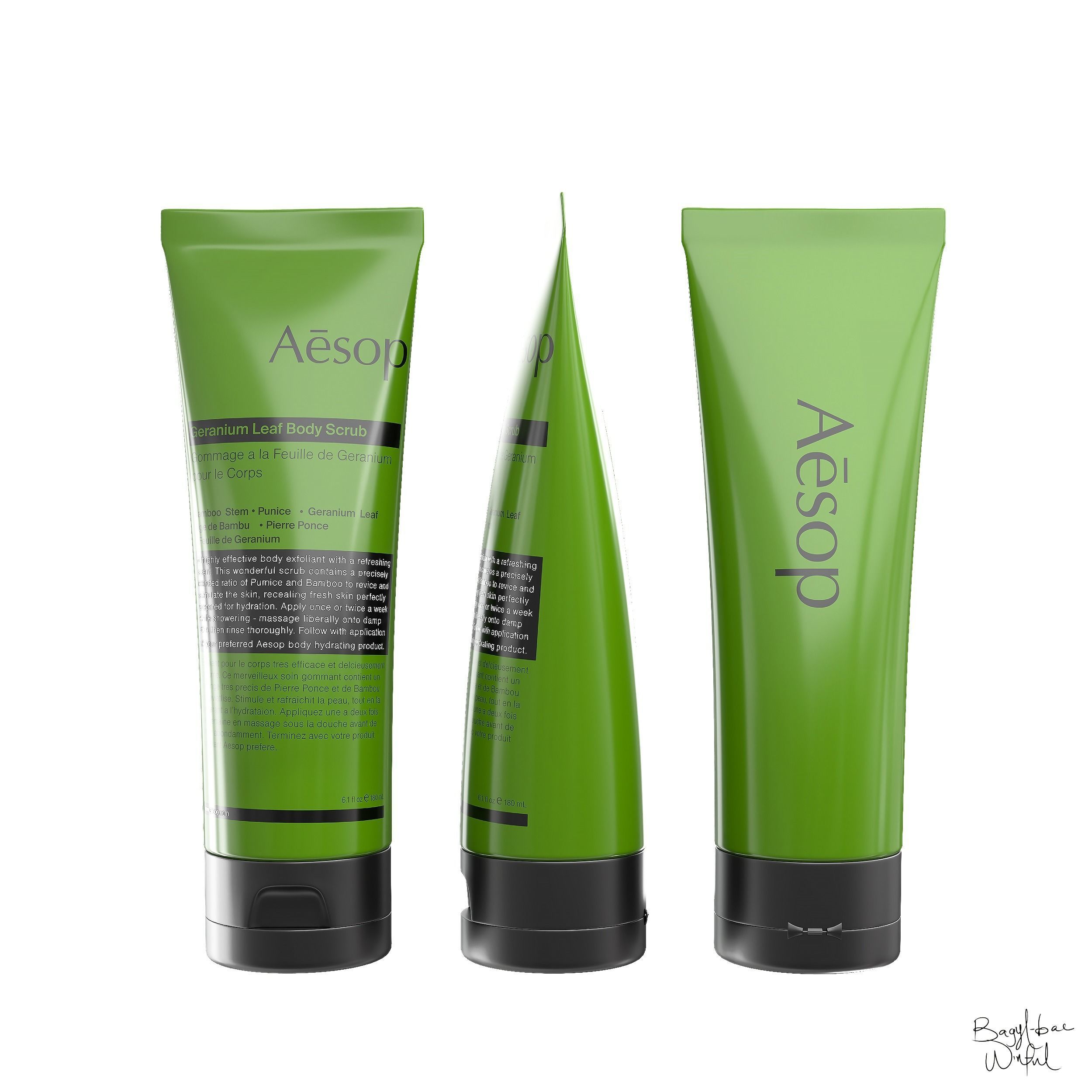 Aesop Body Geranium Leaf Body Scrub 180ml Large Low-poly 3D model_1