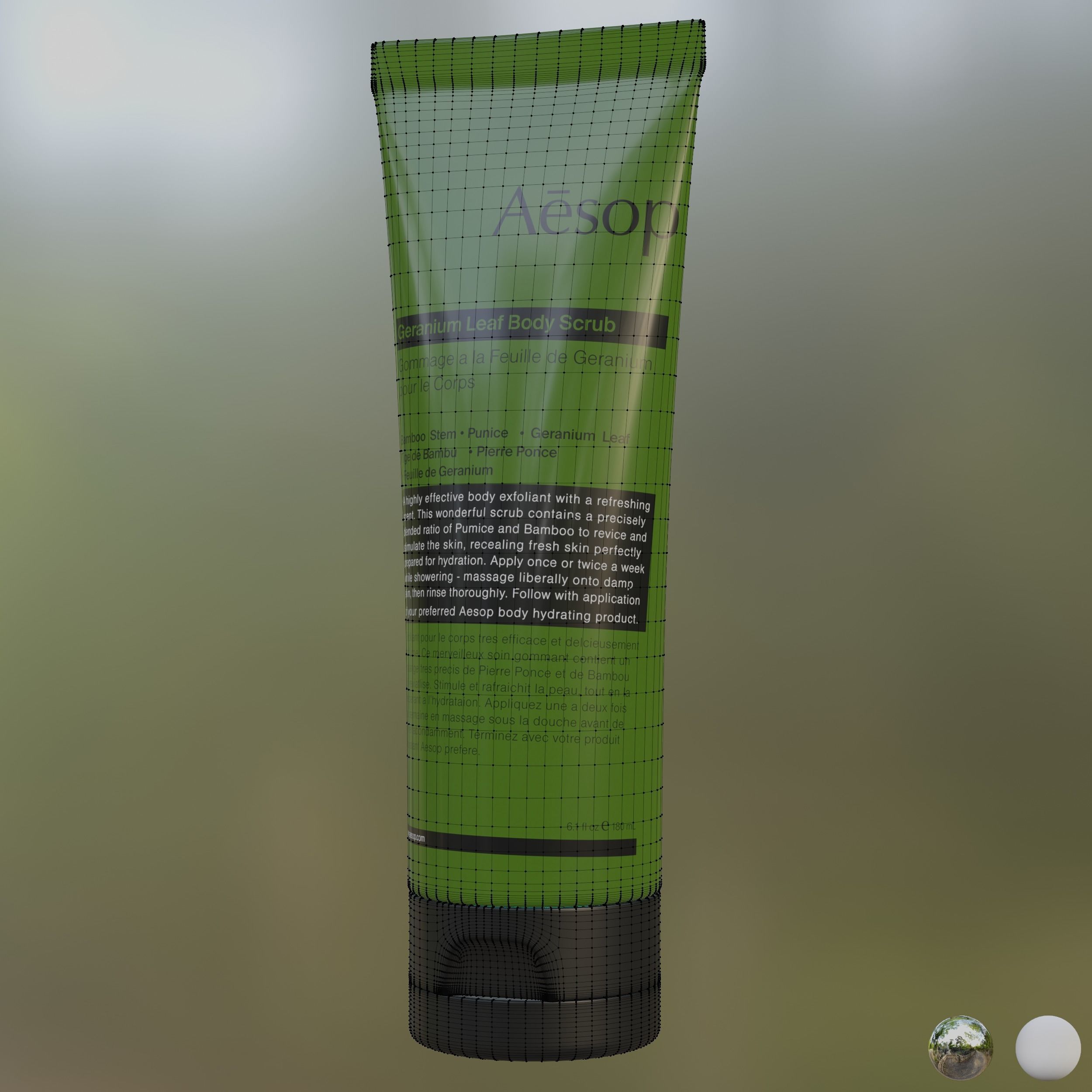 Aesop Body Geranium Leaf Body Scrub 180ml Large Low-poly 3D model_3