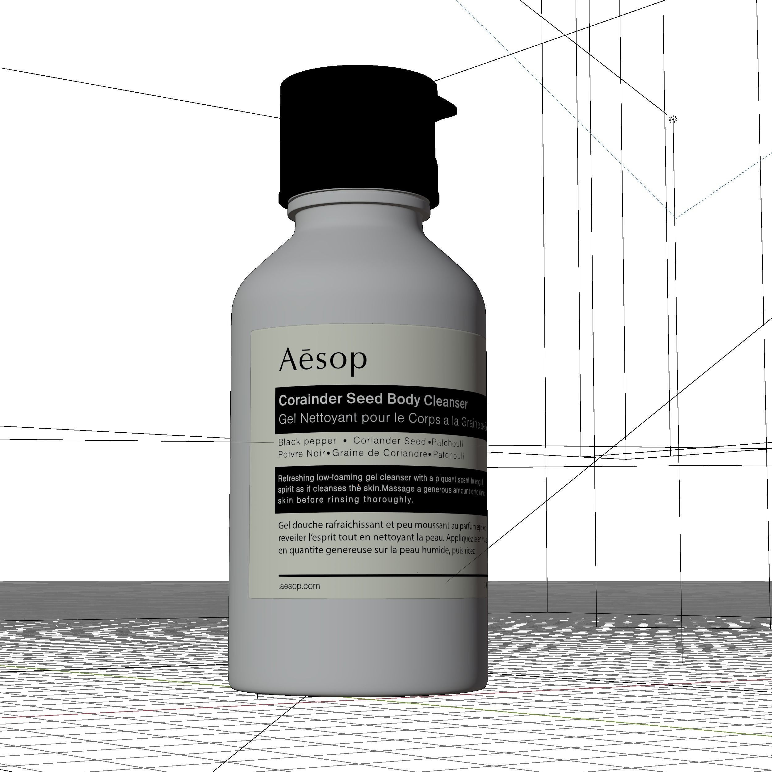 Aesop Body Coriander Seed Cleanser 100ml Low-poly 3D model_6