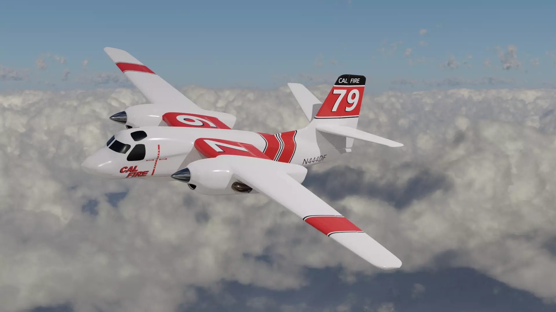 S-2T Cal Fire Bomber 3D model