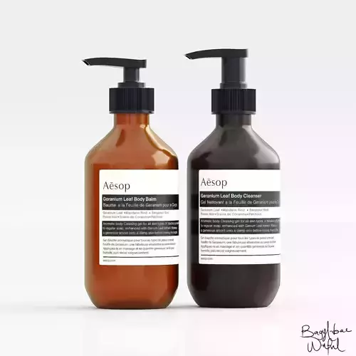 Aesop Gernium Leaf Duet with Product Large Low-poly 3D model