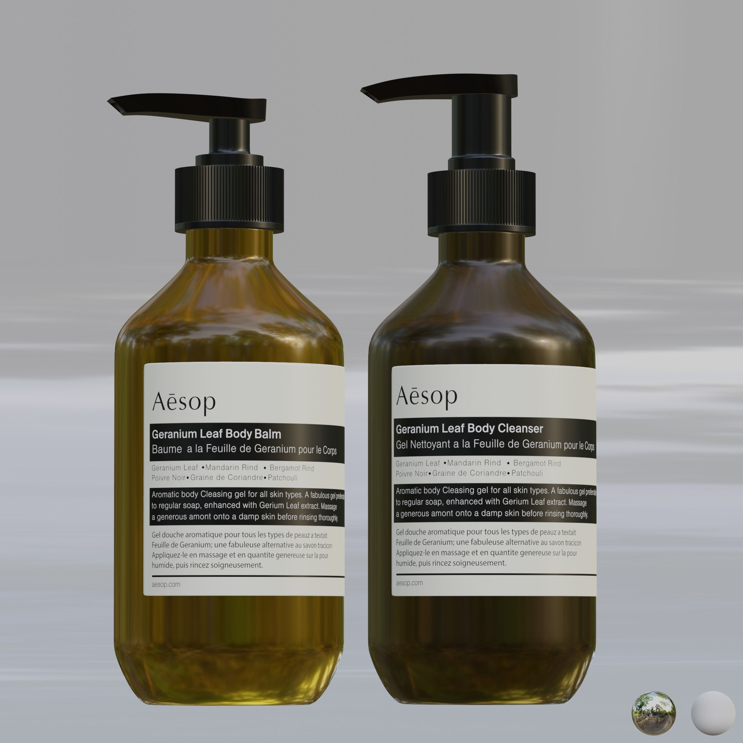 Aesop Gernium Leaf Duet with Product Large Low-poly 3D model_4