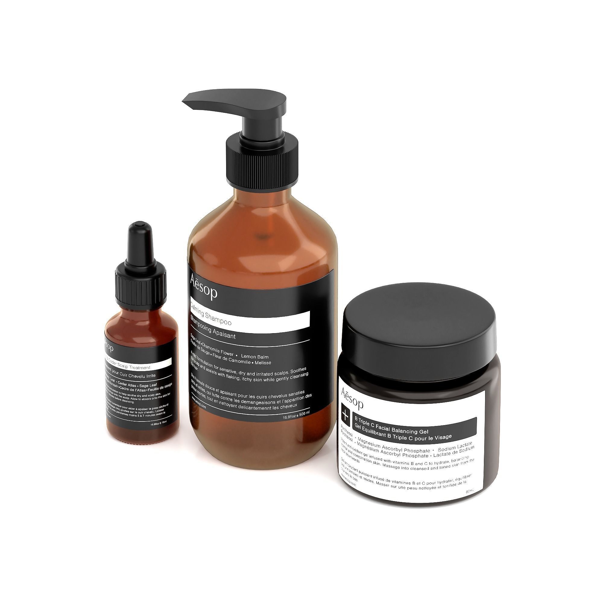 Aesop Bundle Dry Scalp Trio Extreme Low-poly 3D model_1
