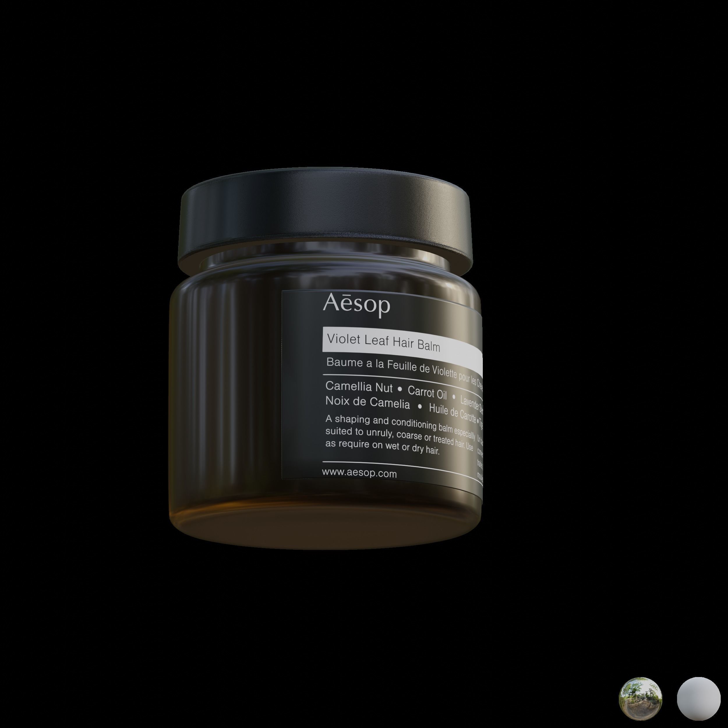 Aesop Hair Violet Leaf Hair Balm 60ml Low-poly 3D model_4