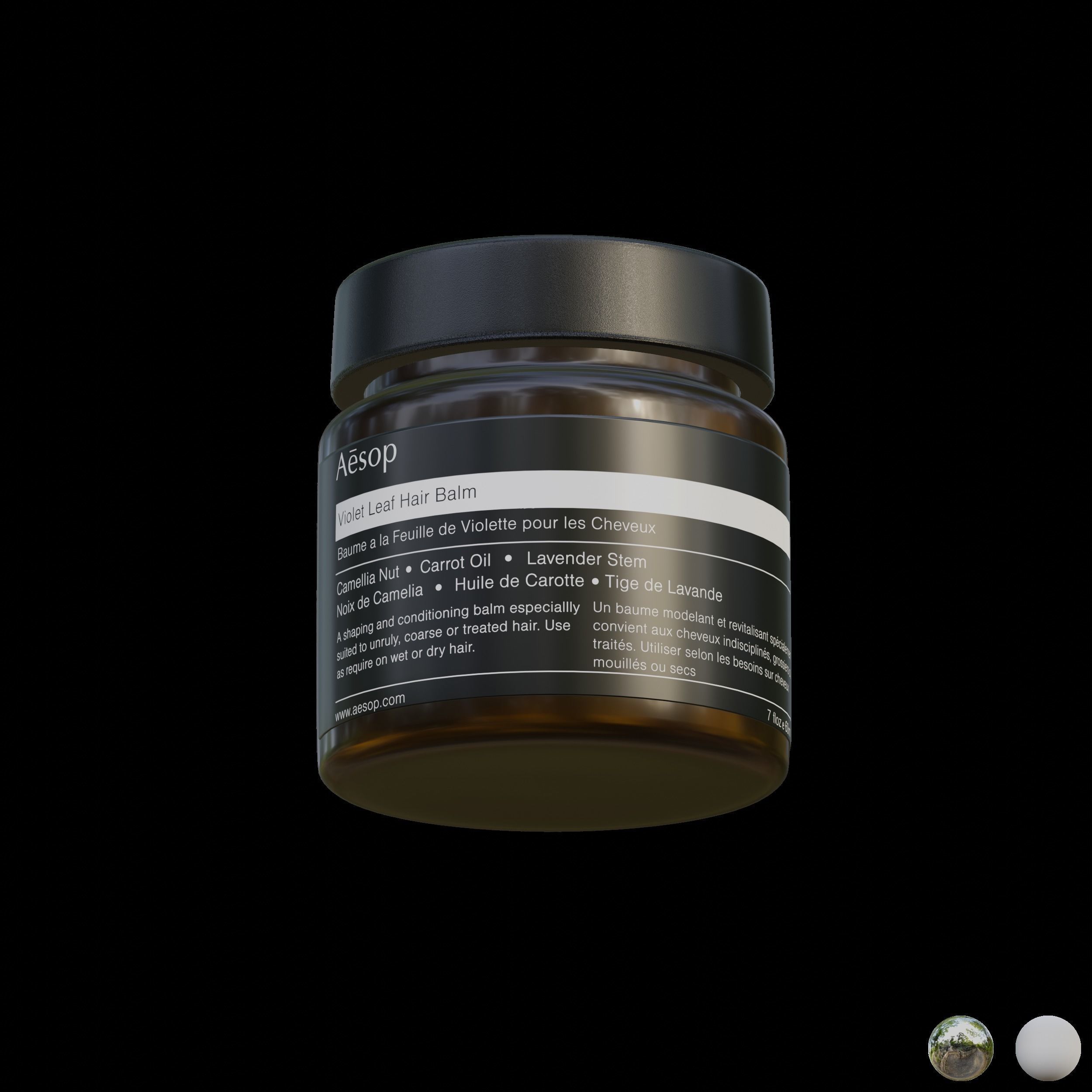 Aesop Hair Violet Leaf Hair Balm 60ml Low-poly 3D model_5