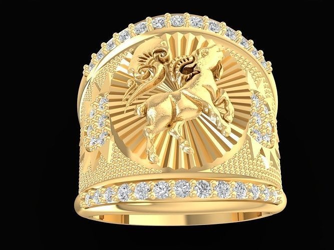 diamond goat ring 2478 3D print model