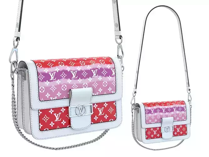 Louis Vuitton Dauphine Bag White Red