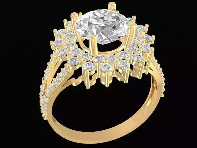 Multi Halo Round Cluster Diamond Ring for Women  2485