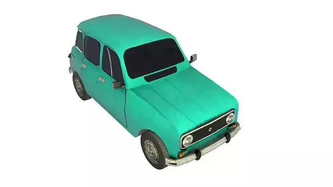 Renault 4 car Low-poly 3D model
