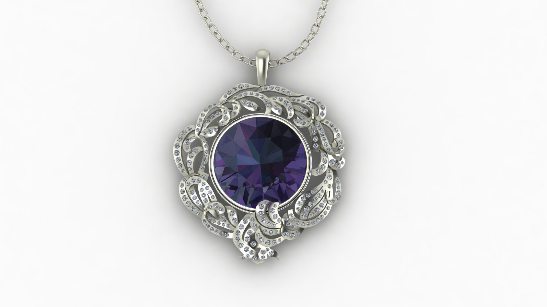 luxury pendant - locket 3D print model_3