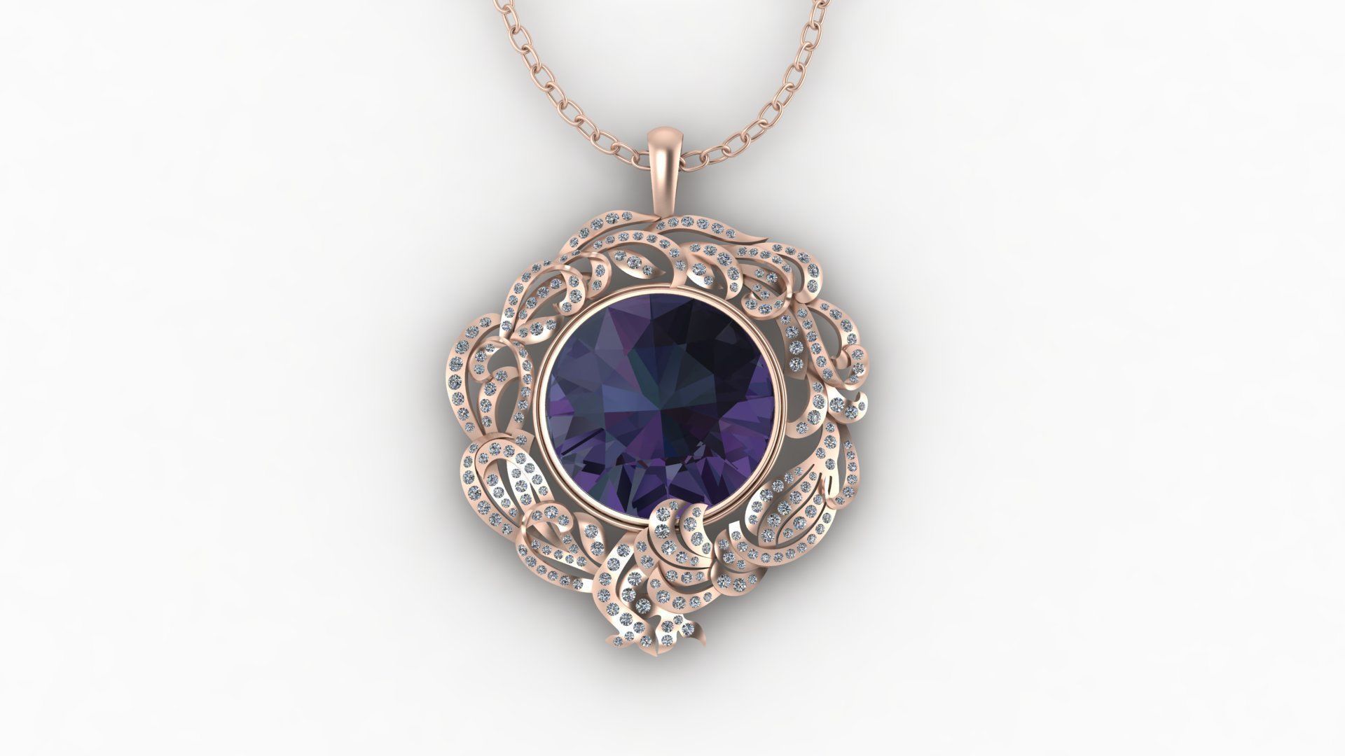 luxury pendant - locket 3D print model_1