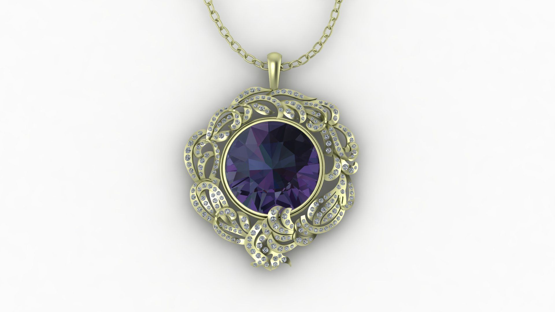 luxury pendant - locket 3D print model_4