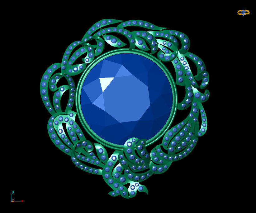 luxury pendant - locket 3D print model_9