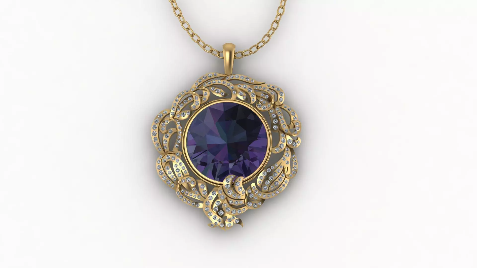 luxury pendant - locket 3D print model_0