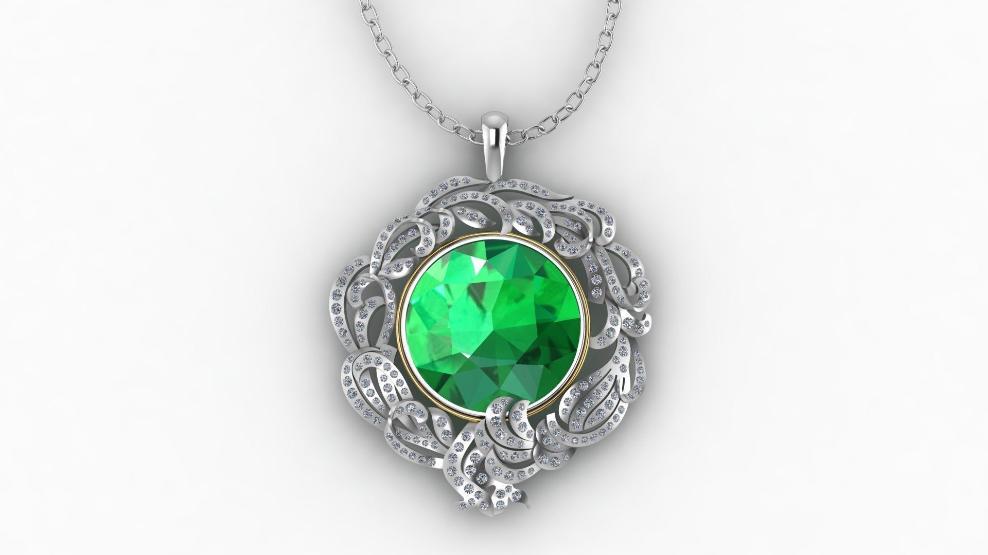 luxury pendant - locket 3D print model_5