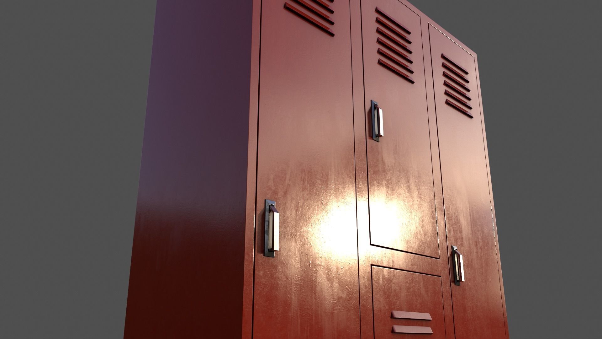 PBR School Gym Locker 05 - Multi color Pack 3D Model Collection_78