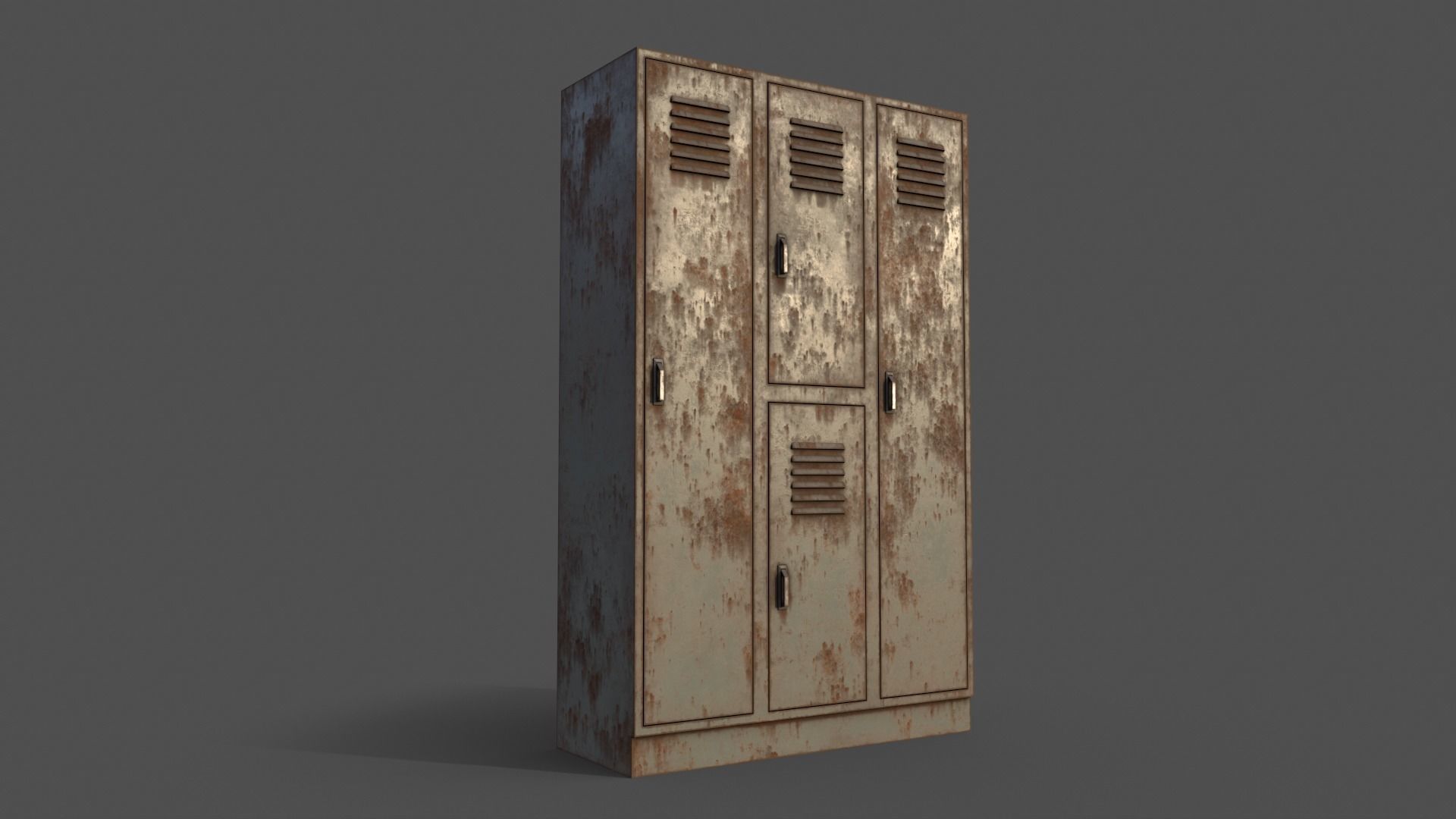 PBR School Gym Locker 05 - Multi color Pack 3D Model Collection_3