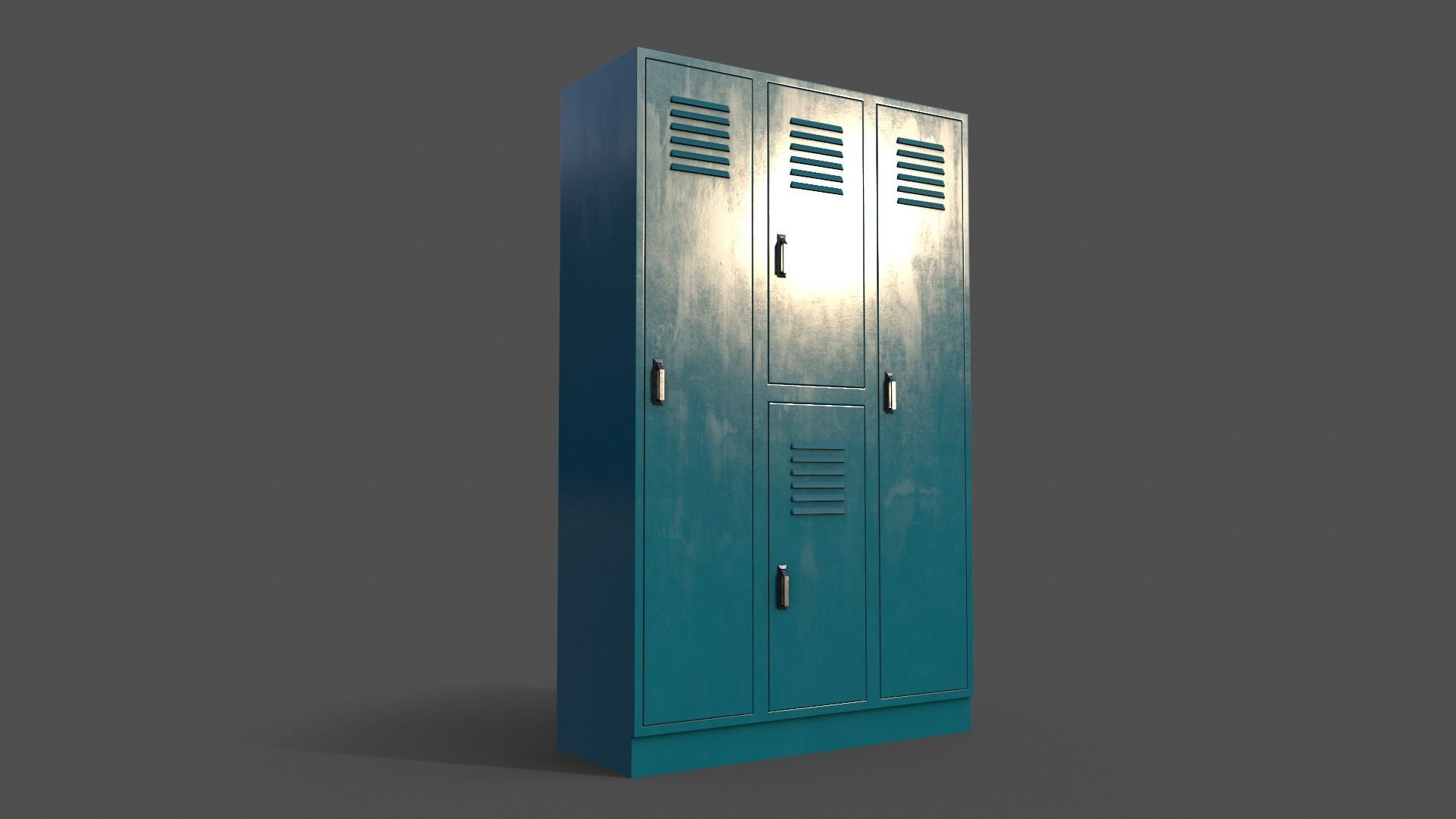 PBR School Gym Locker 05 - Multi color Pack 3D Model Collection_4