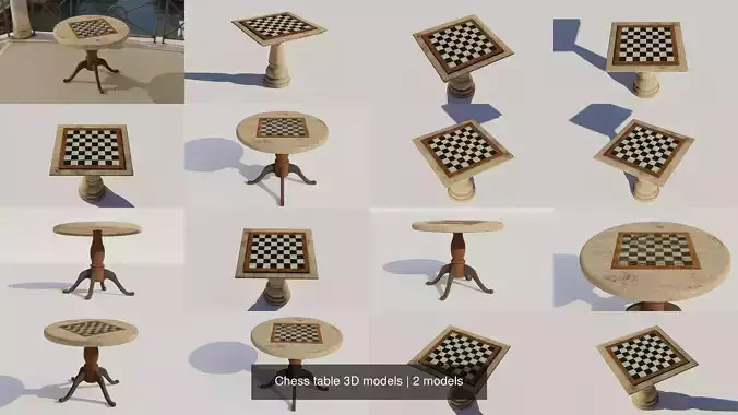 Chess table 3D models