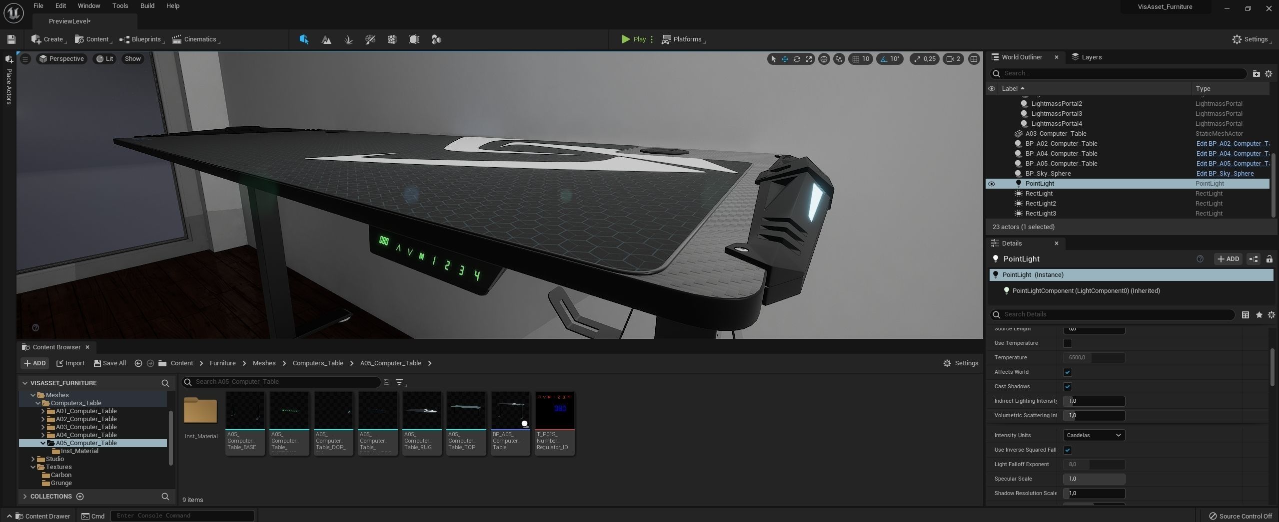 Asset Unreal Engine 5 Computer Table 3D model_6
