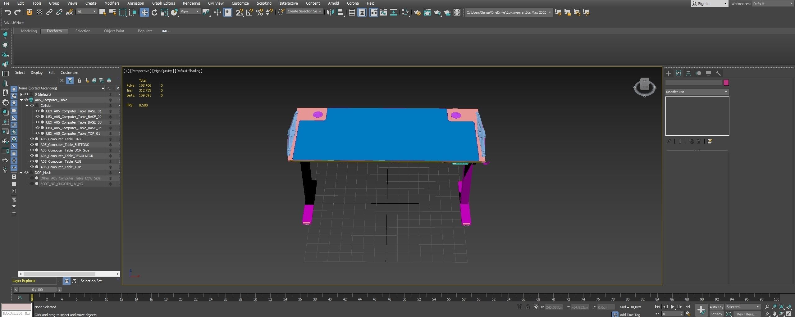 Asset Unreal Engine 5 Computer Table 3D model_9