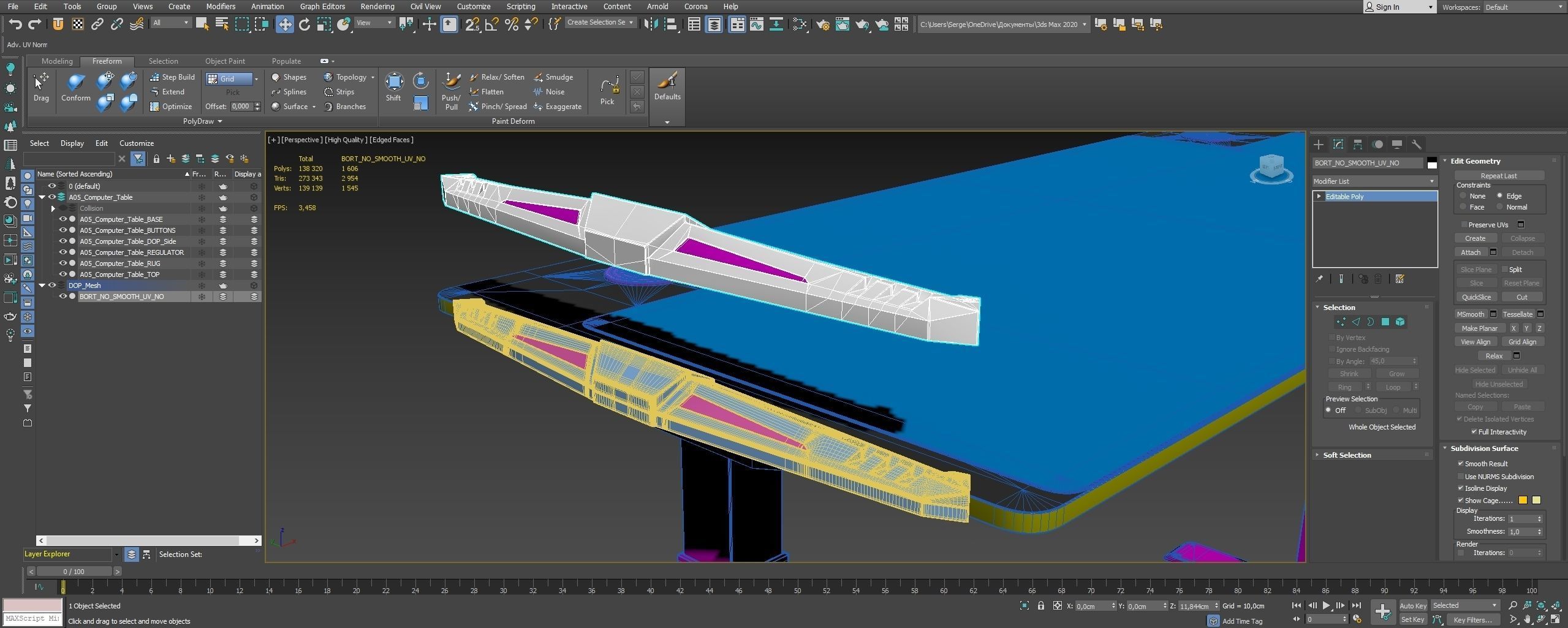 Asset Unreal Engine 5 Computer Table 3D model CGTrader
