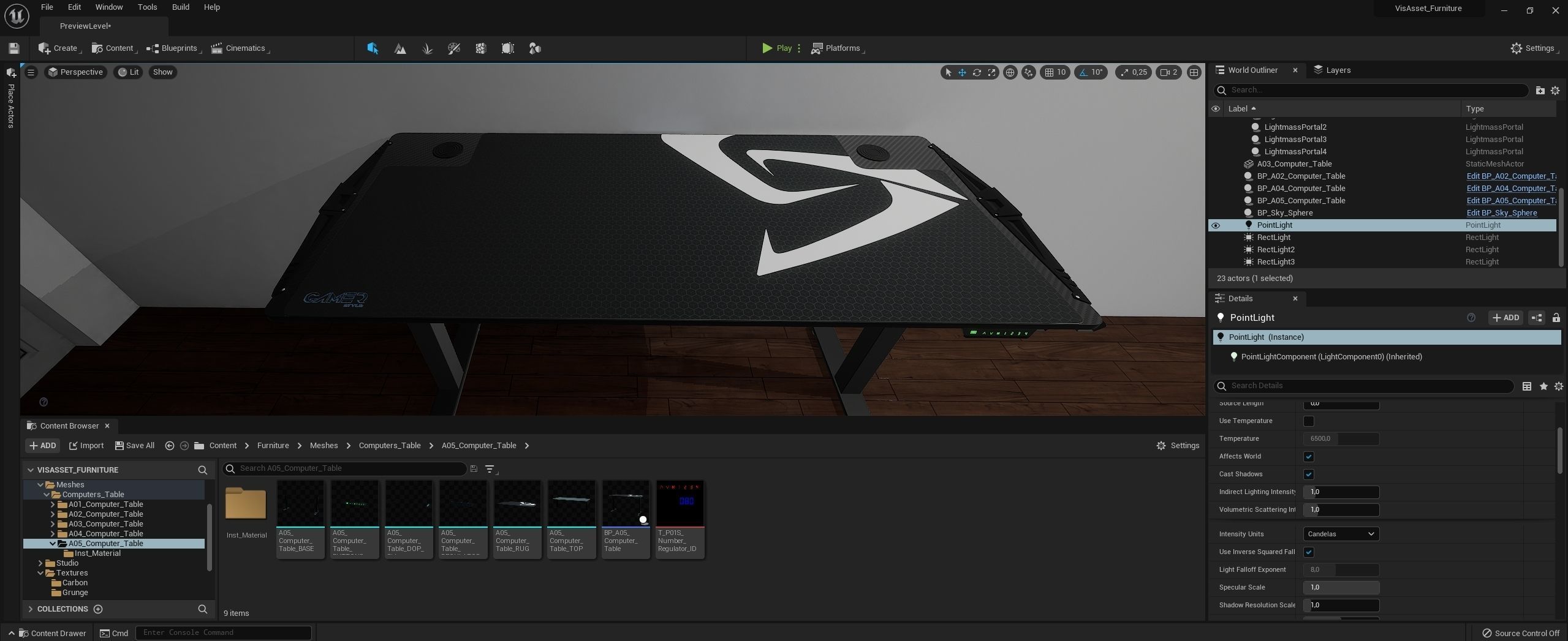 Asset Unreal Engine 5 Computer Table 3D model_7