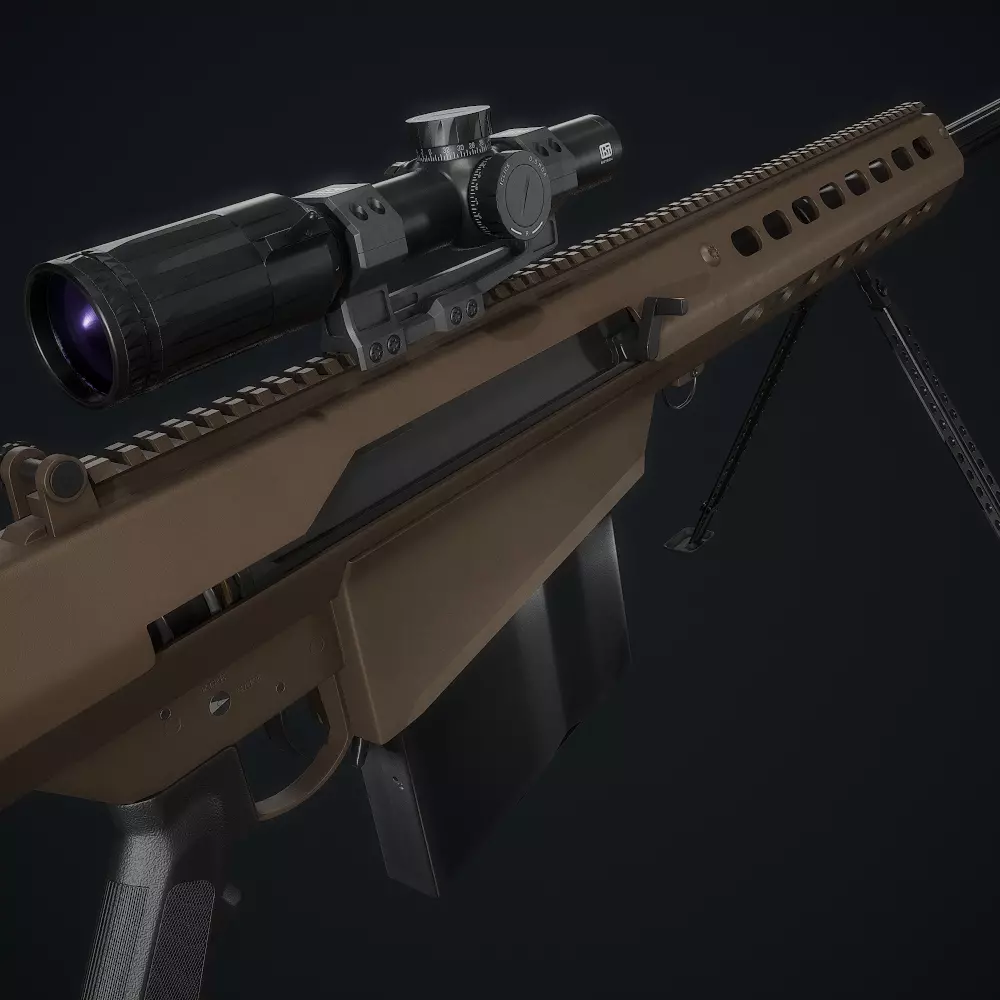 Barret M107A1 Free low-poly 3D model