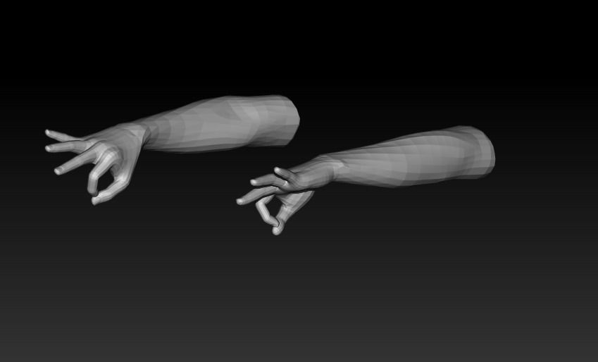 Pack of 8 models of female hands 3D model_6