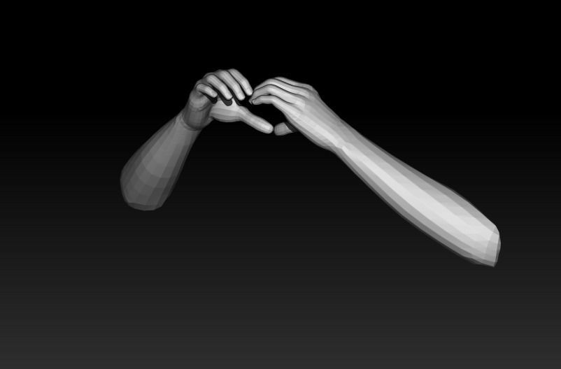 Pack of 8 models of female hands 3D model_4