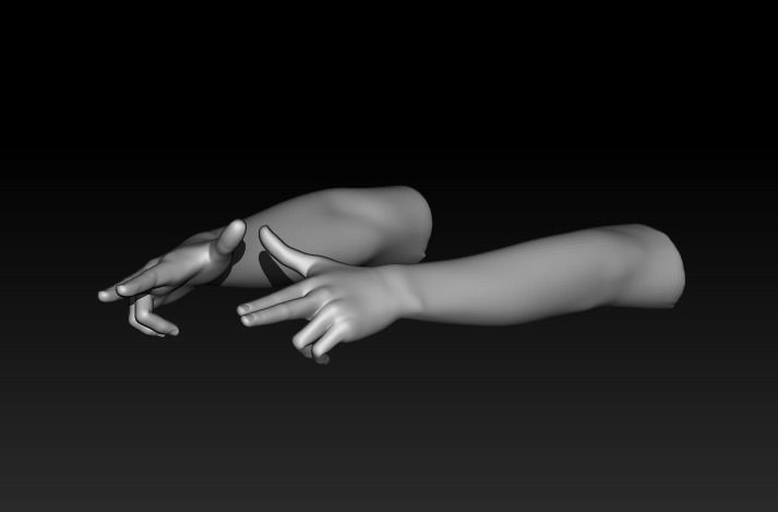 Pack of 8 models of female hands 3D model_19
