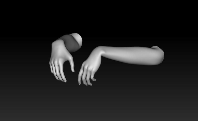 Pack of 8 models of female hands 3D model_17