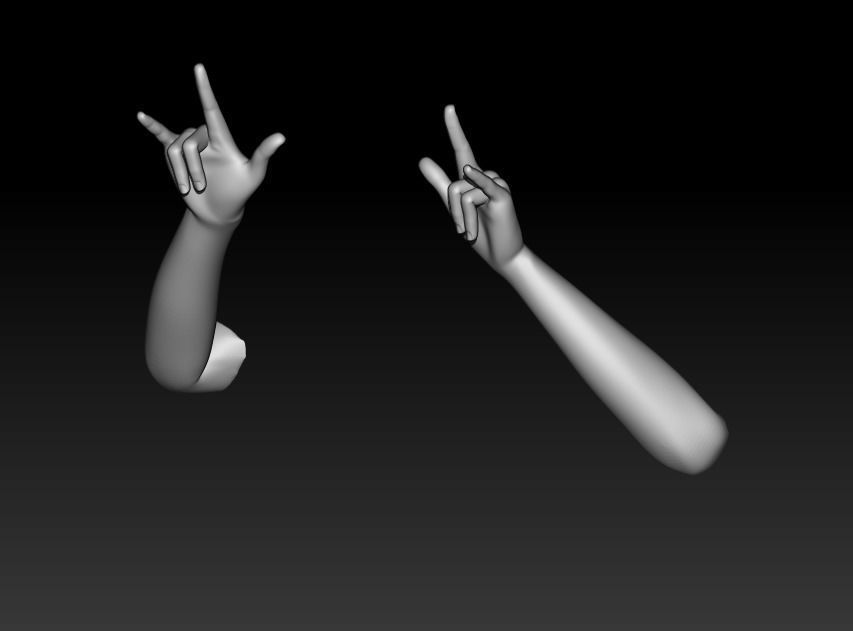 Pack of 8 models of female hands 3D model_13
