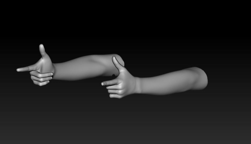 Pack of 8 models of female hands 3D model_9