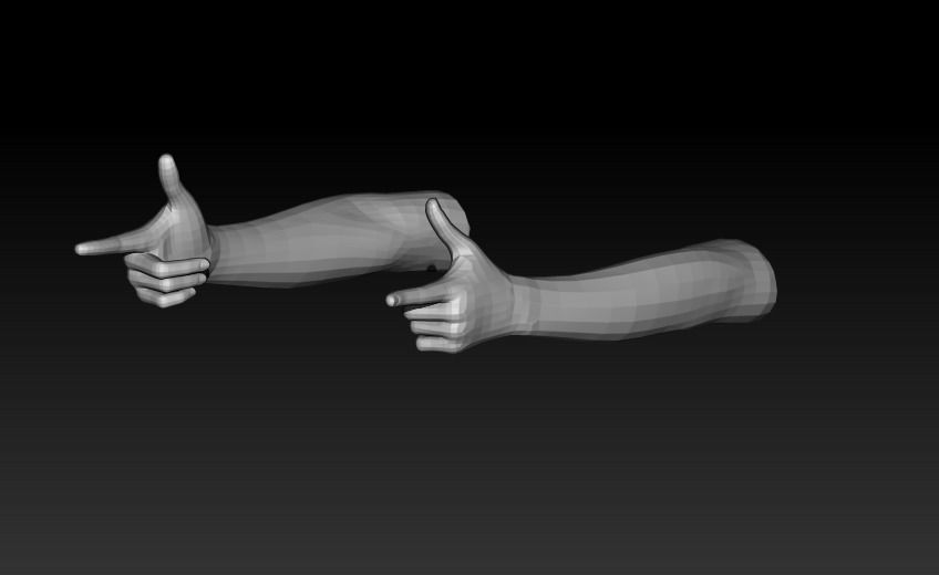 Pack of 8 models of female hands 3D model_8