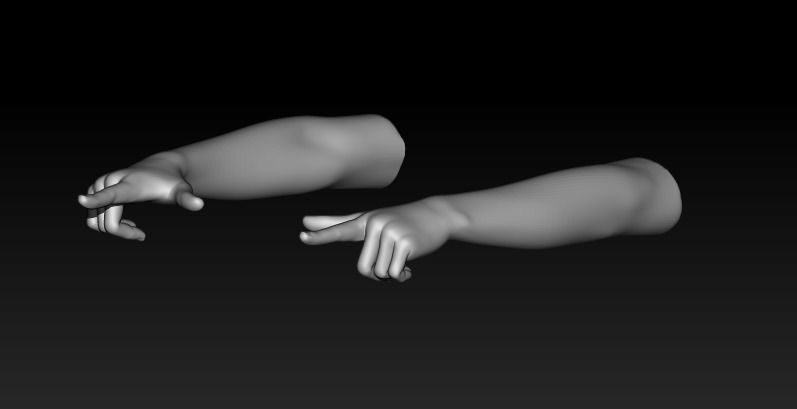 Pack of 8 models of female hands 3D model_11