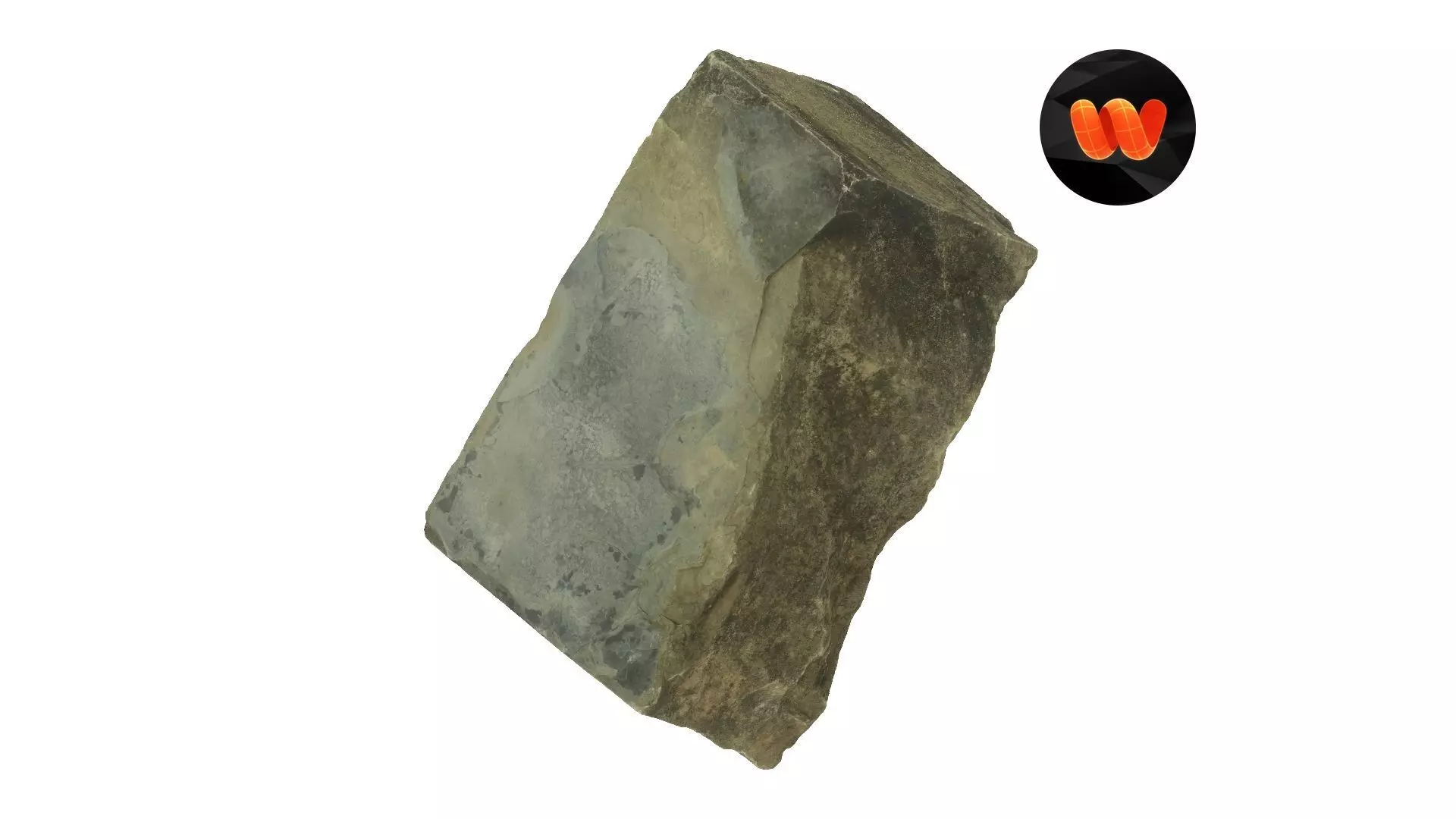 Broken Stone Block Raw Scanned 3D model