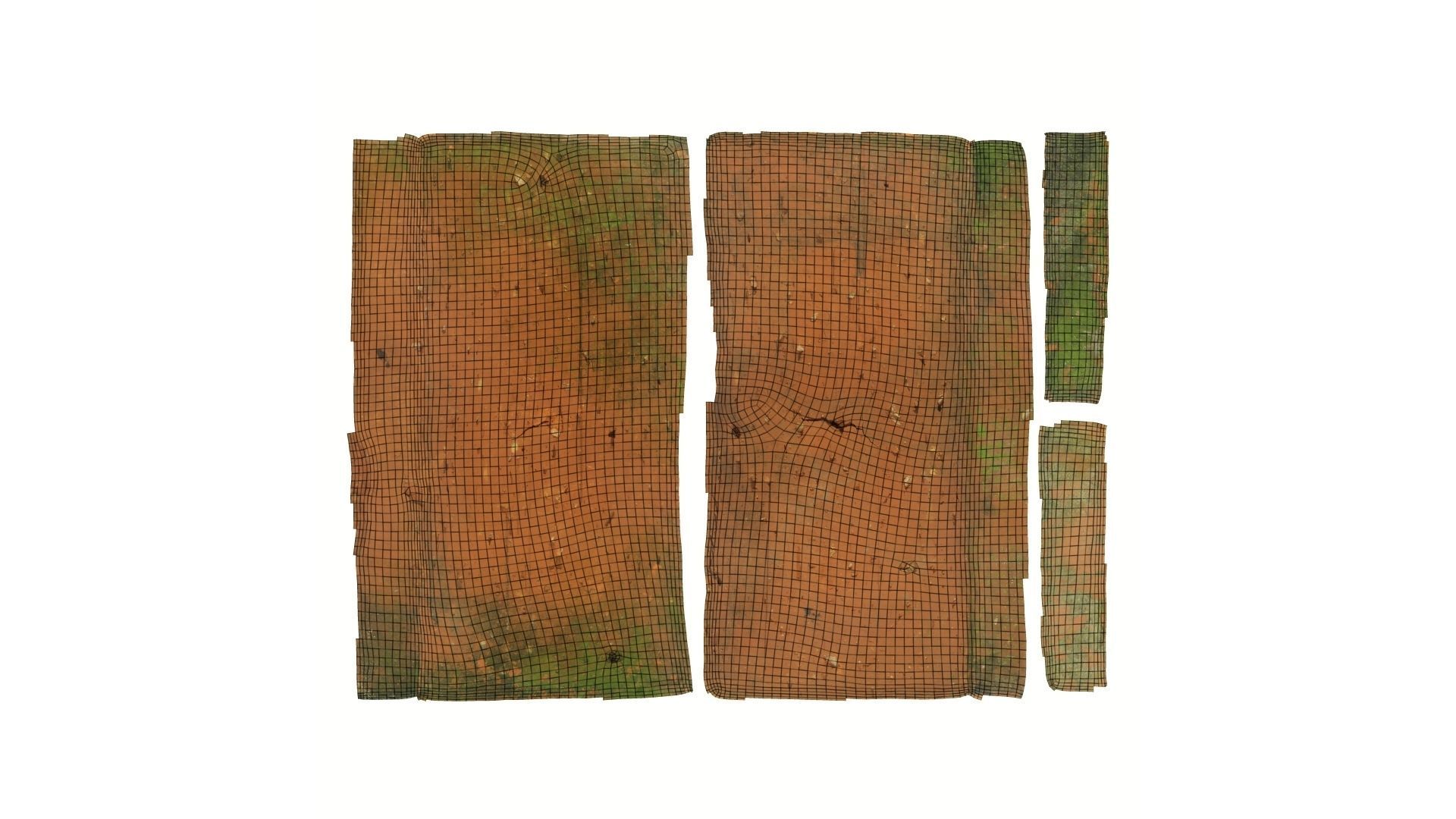 Mossy Facing Brick Raw Scanned 3D model_14