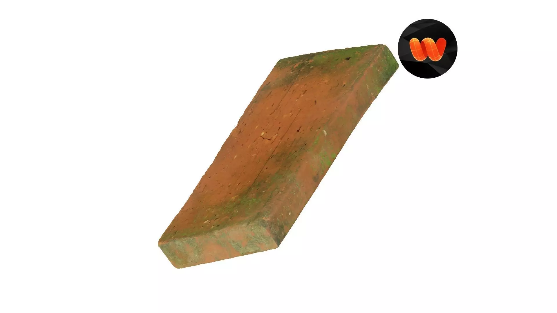 Mossy Facing Brick Raw Scanned 3D model_0