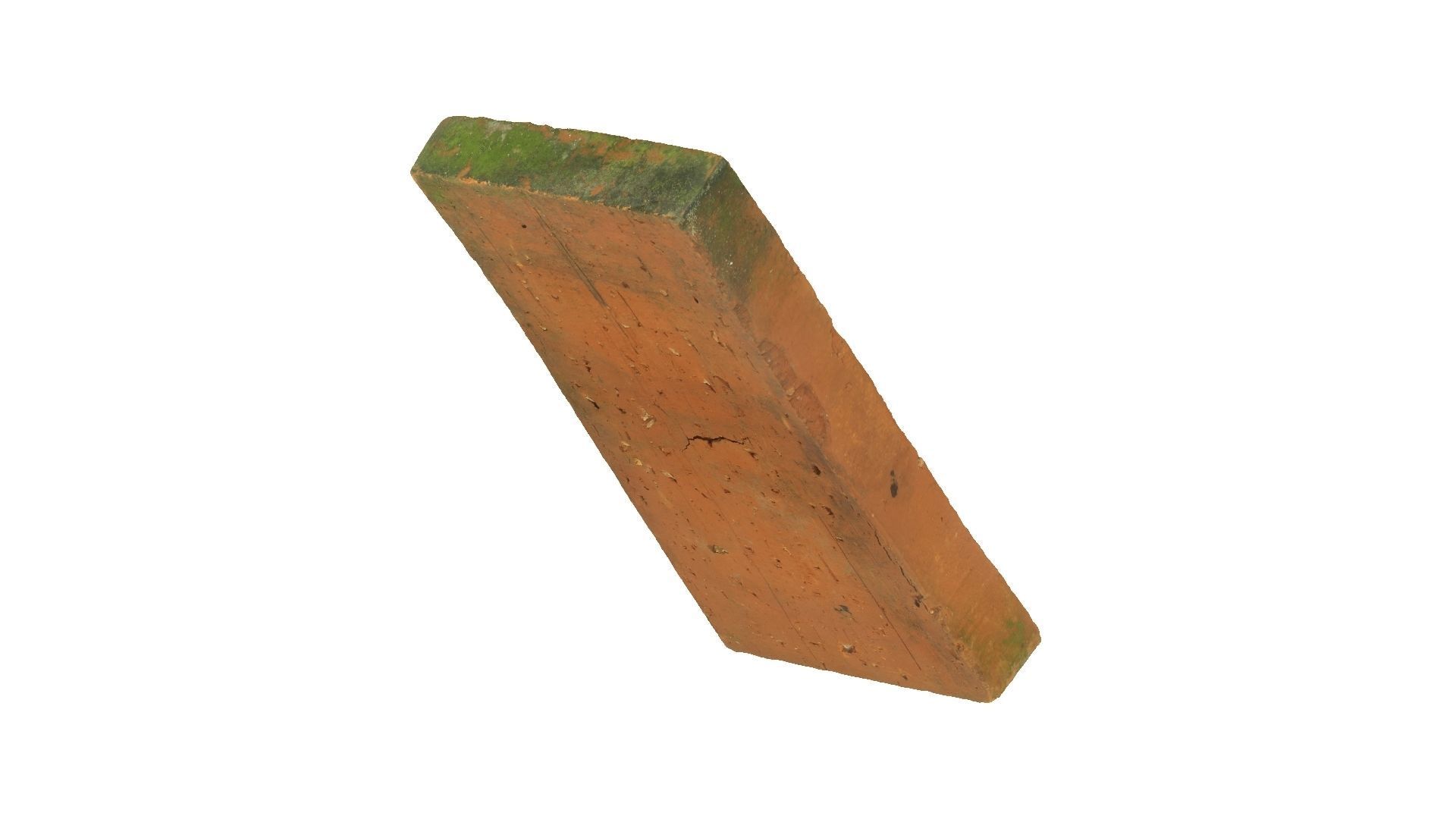 Mossy Facing Brick Raw Scanned 3D model_4