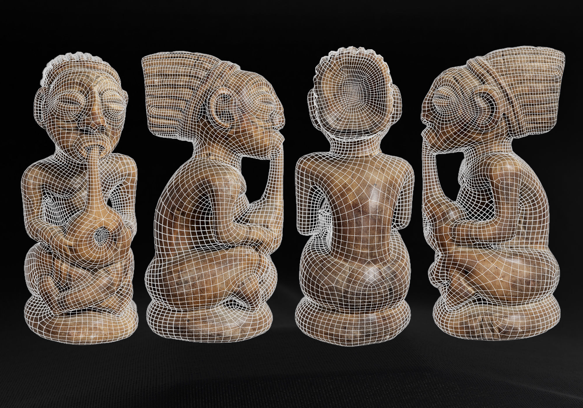 African Statues Pack 3D Model Collection_11