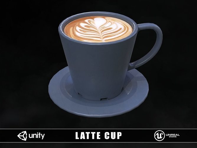 Latte Cup Low-poly 3D model