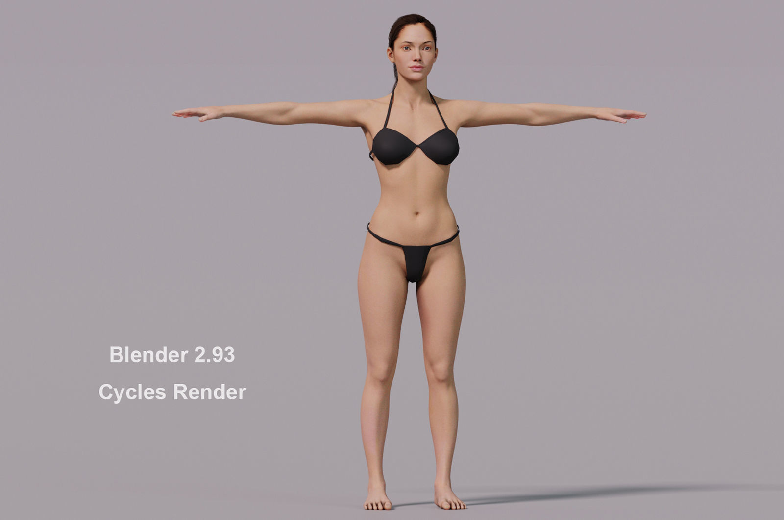 Female Full Body Rig Low-poly 3D model_11