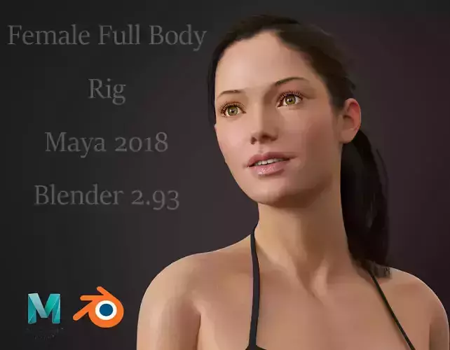 Female Full Body Rig Low-poly 3D model